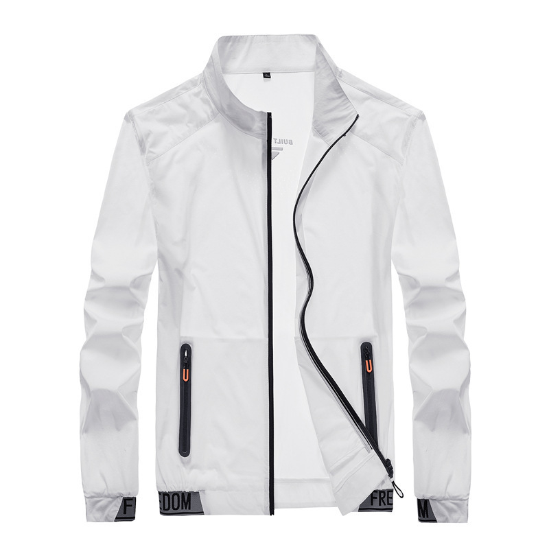 Lagana windbreaker jakna, slobodan kroj, bez kapulje, najlon tkanina, prednji zatvarač