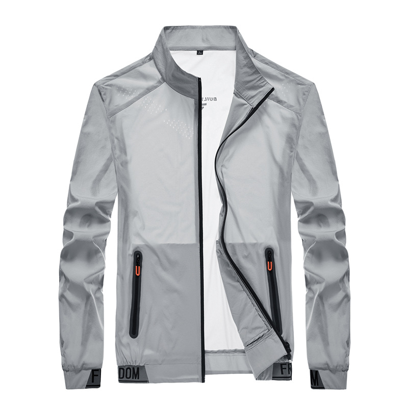 Lagana windbreaker jakna, slobodan kroj, bez kapulje, najlon tkanina, prednji zatvarač