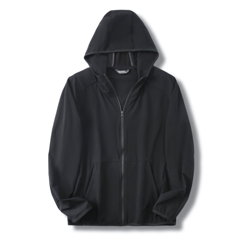 Мъжко спортно яке с качулка, леко и дишащо, пролетно от нейлон