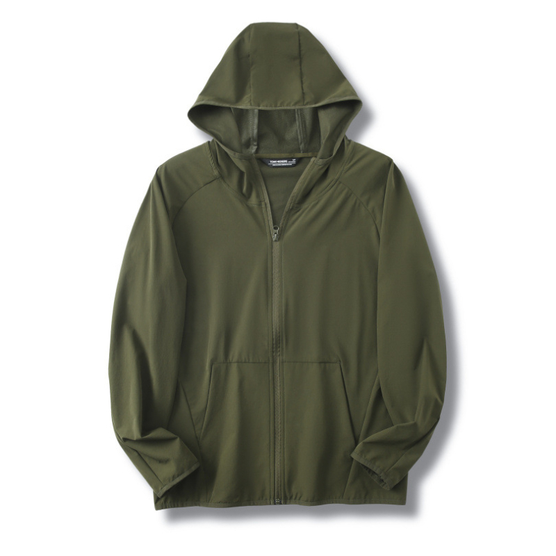 Мъжко спортно яке с качулка, леко и дишащо, пролетно от нейлон