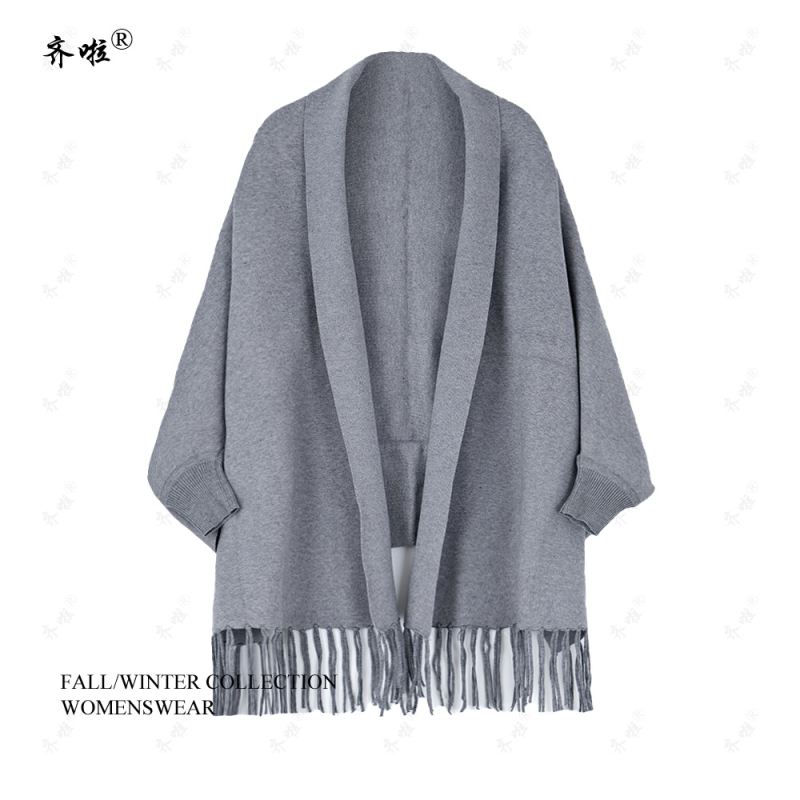 Шал за жени, едноцветен, акрил/изкуствена вълна, warp‑knit жакард, топъл за зима, пролет и есен