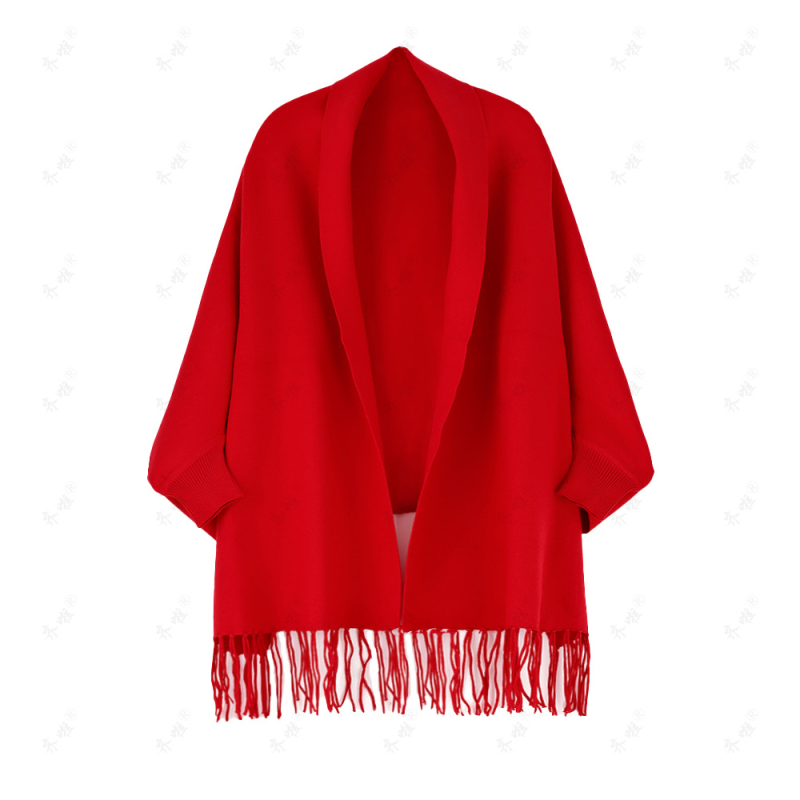 Шал за жени, едноцветен, акрил/изкуствена вълна, warp‑knit жакард, топъл за зима, пролет и есен