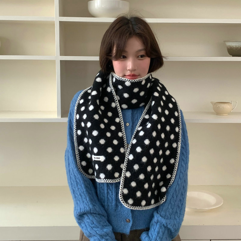 Șal tricotat dublu față în stil korean, din amestec de lână, pentru femei, căldură iarnă, țesătură warp-knit