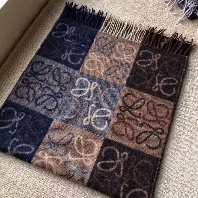 Șal din lână cu model jacquard șah și cărți, cu două fețe, pentru iarnă