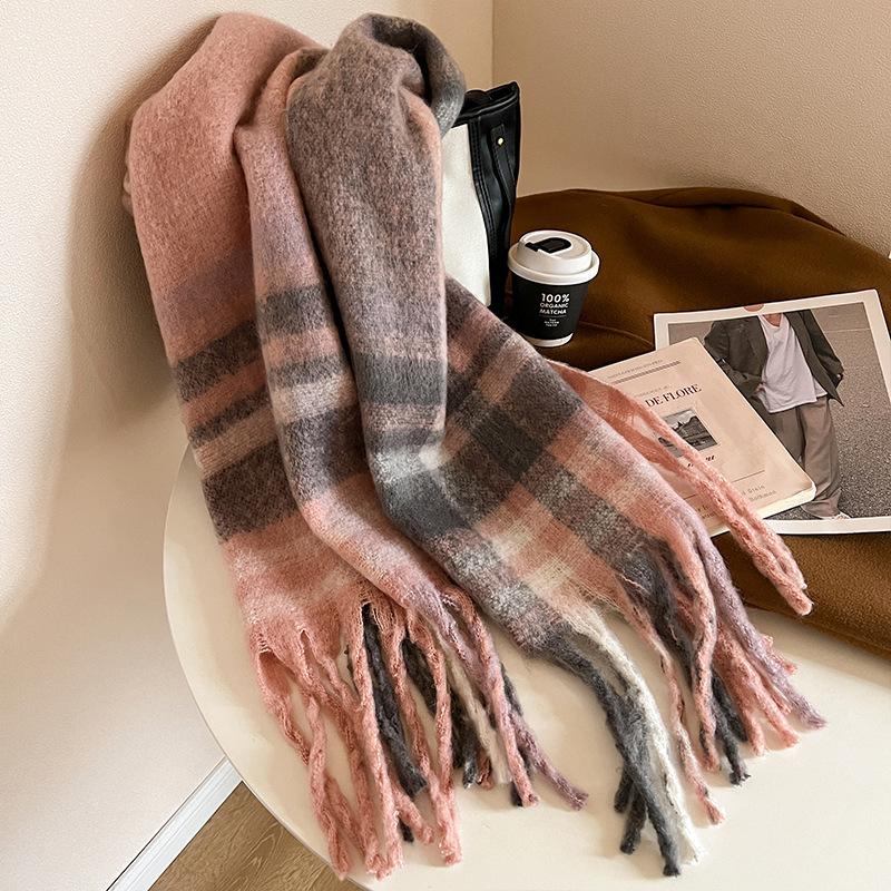 Esarfă cu dungi, tricotată prin warp, caldă pentru iarnă, brand Vonnjeyy/wanjin, origine Hangzhou