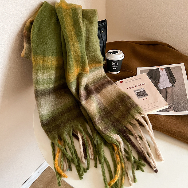 Esarfă cu dungi, tricotată prin warp, caldă pentru iarnă, brand Vonnjeyy/wanjin, origine Hangzhou