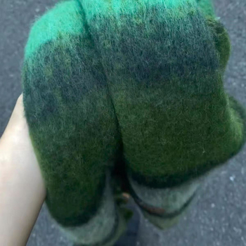 Mohair šal s prugama – dvostruka upotreba, zimska toplina, korejski stil, warp tkanje, produžena duljina