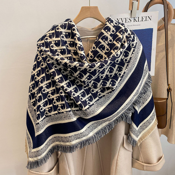Saufuo ženski kvadratni šal od poliestera s jacquard uzorkom, održava toplinu, za četiri sezone, elegantan i svestran