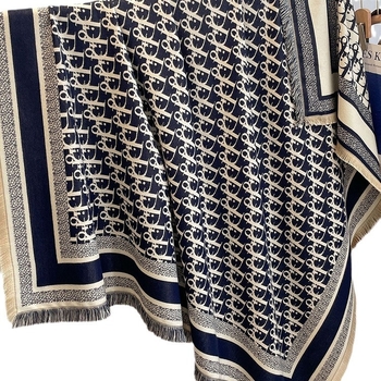 Saufuo ženski kvadratni šal od poliestera s jacquard uzorkom, održava toplinu, za četiri sezone, elegantan i svestran