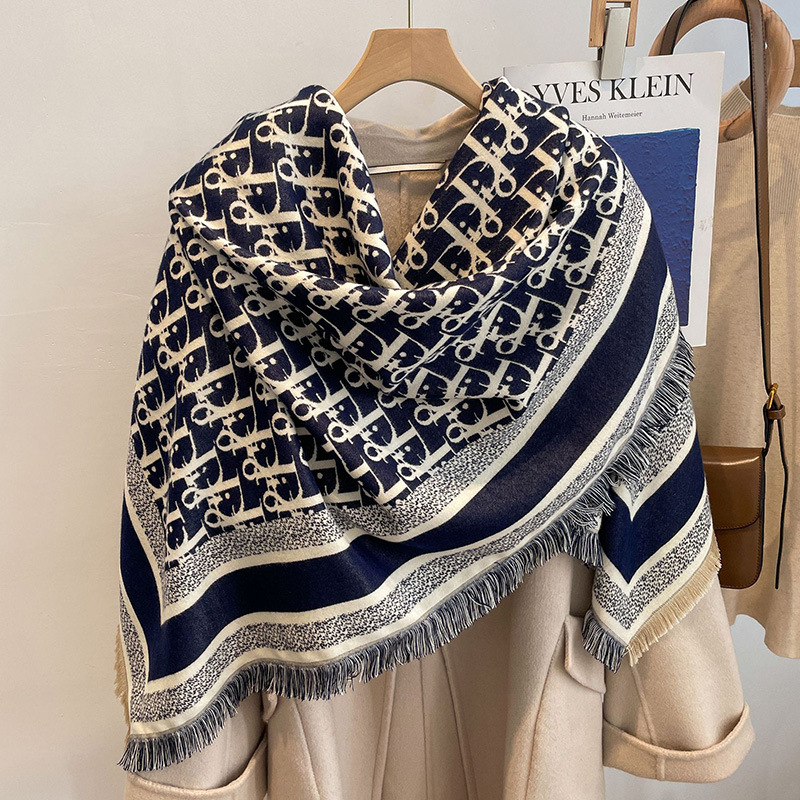 Saufuo ženski kvadratni šal od poliestera s jacquard uzorkom, održava toplinu, za četiri sezone, elegantan i svestran