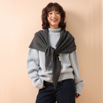 Τριγωνικός σάλι από 100% μαλλί, ύφανση warp-knitting, ζεστασιά για τον χειμώνα, γυναικείο αξεσουάρ, κομψό και καθημερινό στυλ.