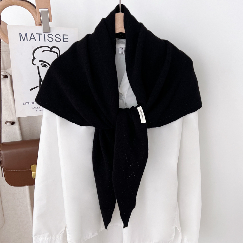 Τριγωνικός σάλι από 100% μαλλί, ύφανση warp-knitting, ζεστασιά για τον χειμώνα, γυναικείο αξεσουάρ, κομψό και καθημερινό στυλ.
