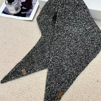 Șal triunghiular unisex, acrilic/ lână sintetică, țesătură warp knitting, model de potrivire a culorilor, păstrează căldura, pentru toate anotimpurile