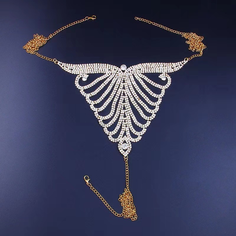 Keha kett kristallidega, lillemotiiv, geomeetriline stiil, teemantviimistlus, kohandatav