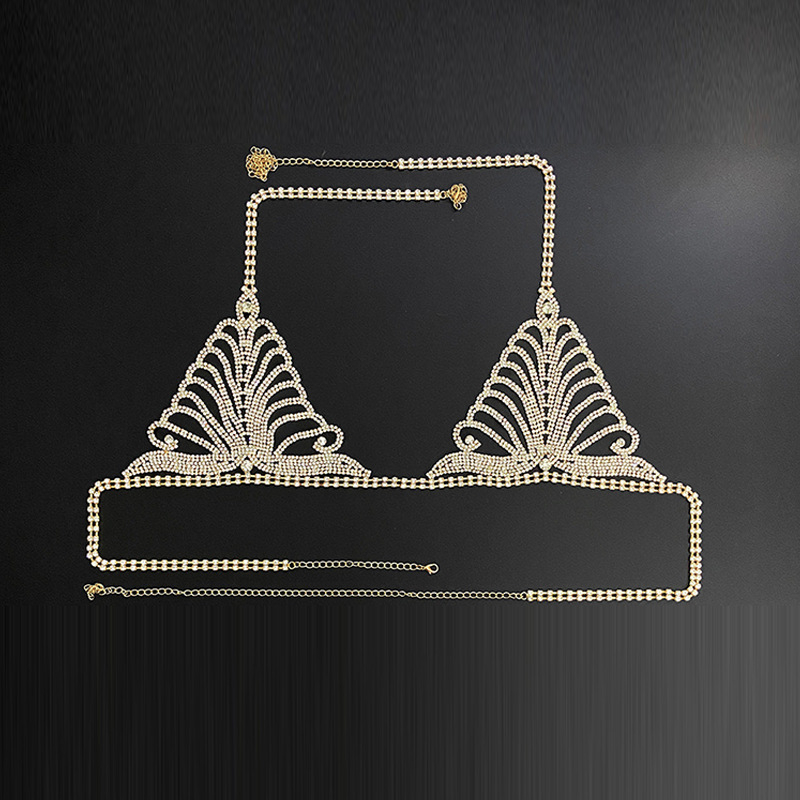 Keha kett kristallidega, lillemotiiv, geomeetriline stiil, teemantviimistlus, kohandatav