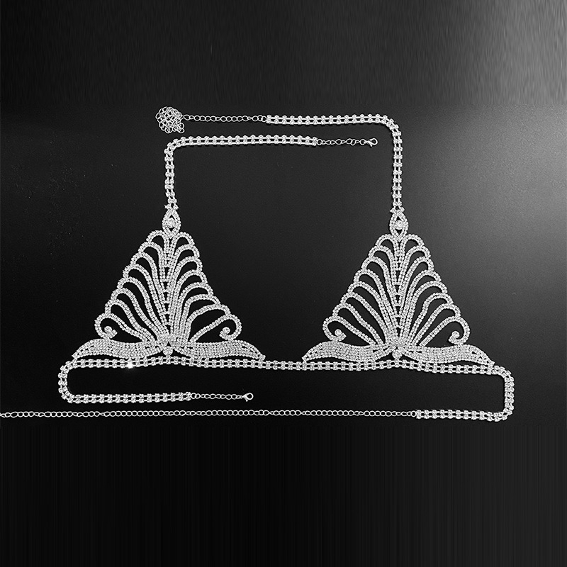 Keha kett kristallidega, lillemotiiv, geomeetriline stiil, teemantviimistlus, kohandatav