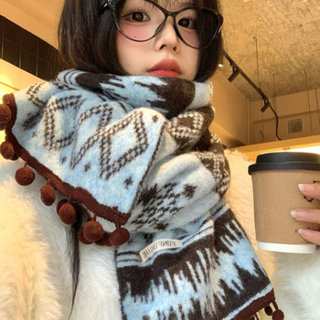 Шал от вълнена смес, warp knitting – зима, топъл, удължен дизайн, градски стил