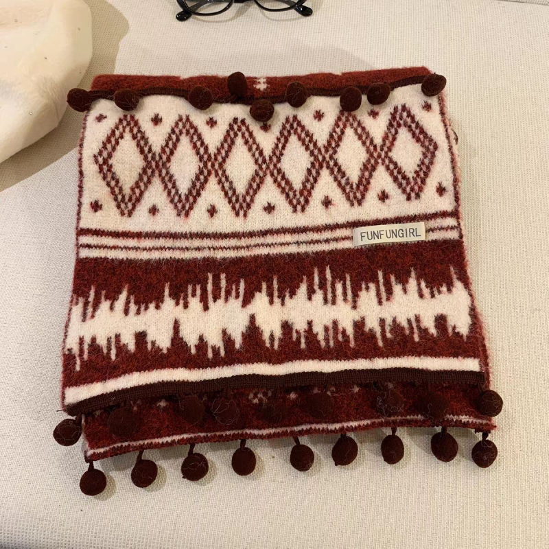 Шал от вълнена смес, warp knitting – зима, топъл, удължен дизайн, градски стил