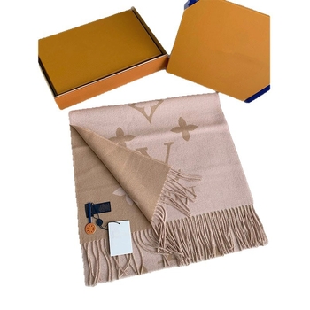 Șal din cașmir cu dublă față, monogram, țesătură jacquard