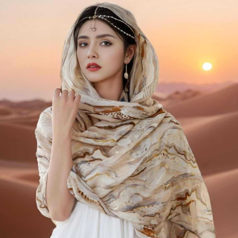 Șal de călătorie cu protecție solară, poliester, stil etnic, pentru toate sezoanele, primăvara 2025