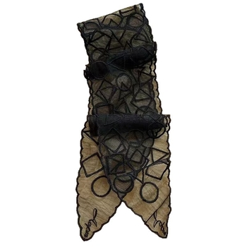 Bentiță de păr dantelată și eșarfă cu broderie, 100% poliester, dantelă, stil coreean, accesorii elegante și versatile