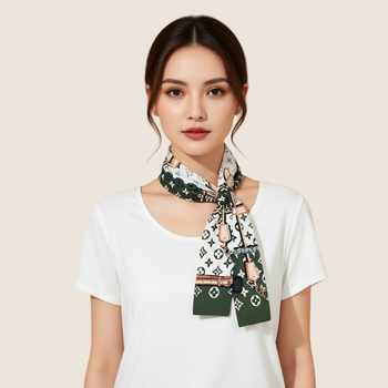 Șal din mătase cu țesătură twill, stil franțuzesc, subțire și lung, aer literar retro; Primăvară, origine Hangzhou