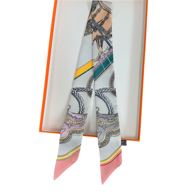 Șal dreptunghiular din satin twill imitând mătasea, imprimat, stil simplu, lux