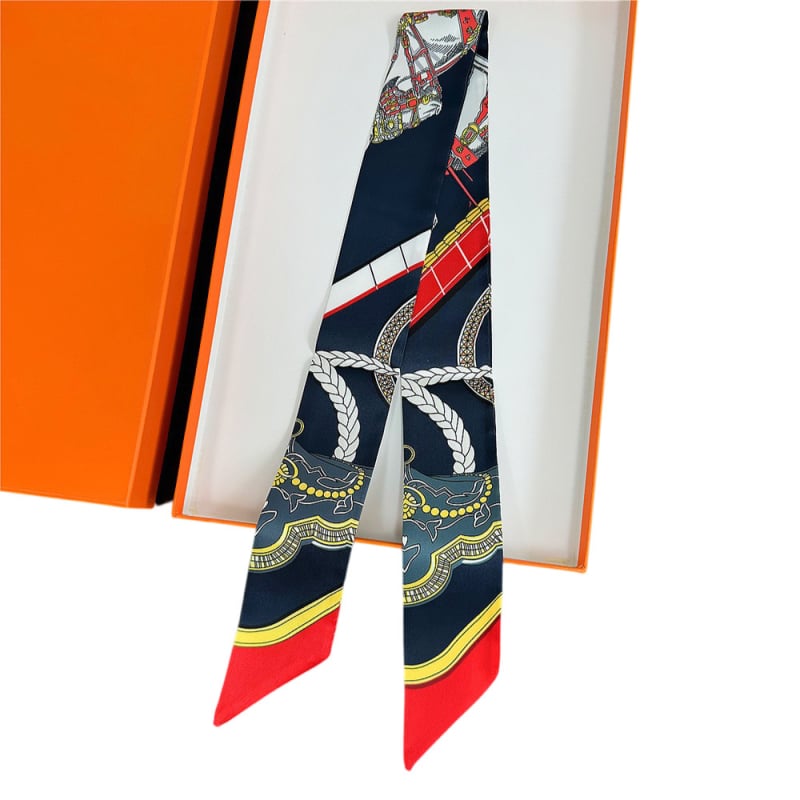 Șal dreptunghiular din satin twill imitând mătasea, imprimat, stil simplu, lux