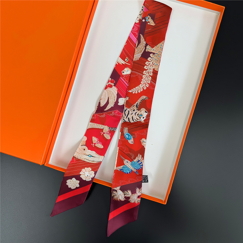 Traka za glavu u francuskom stilu od simulirane svile s cvjetnim uzorkom, twill tkanina, tisak, ljeto, personalizirani trend