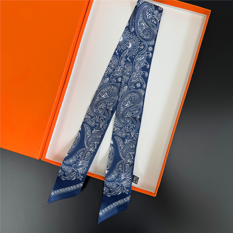 Traka za glavu u francuskom stilu od simulirane svile s cvjetnim uzorkom, twill tkanina, tisak, ljeto, personalizirani trend