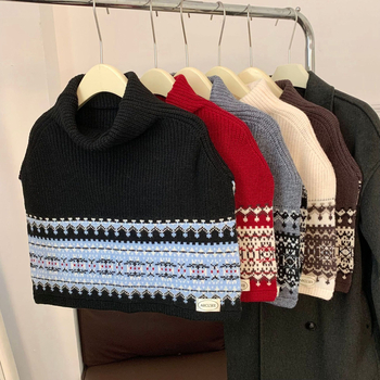 Unisex πολυεστερικό πλεκτό σάλι με ψηλό γιακά, σε στυλ κάπ, απλή ύφανση, χρωματικό συντονισμό, διατηρεί τη ζεστασιά