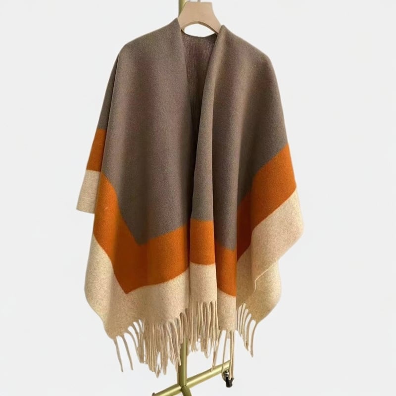 Женски кашмирен шал, модел с блокове, ретро етно стил, топъл