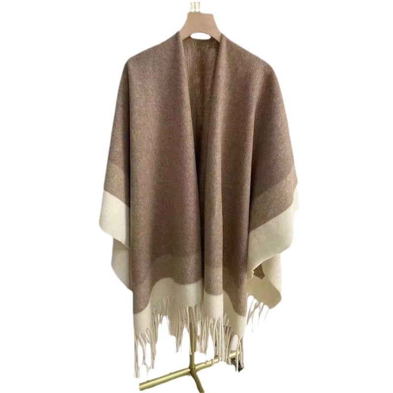 Женски кашмирен шал, модел с блокове, ретро етно стил, топъл