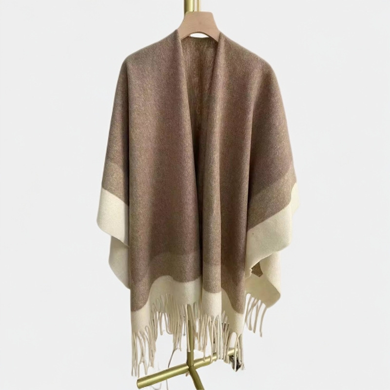 Женски кашмирен шал, модел с блокове, ретро етно стил, топъл