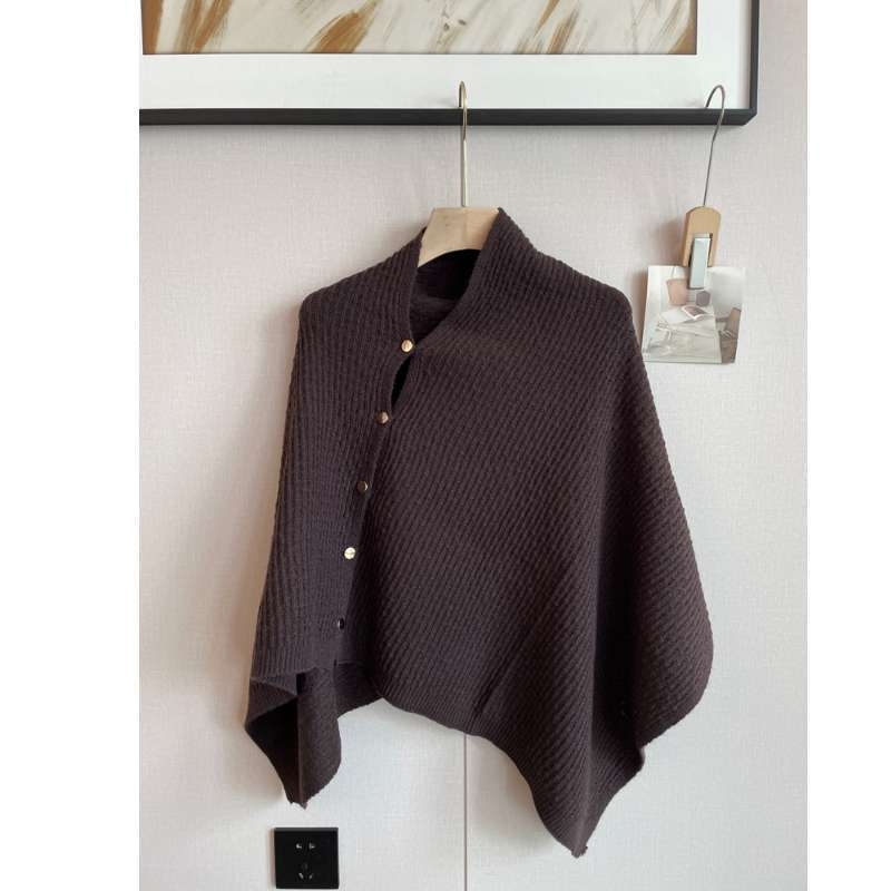 Дамски плетен шал-пелерина, топло външно облекло за зима–пролет–есен, елегантен стил