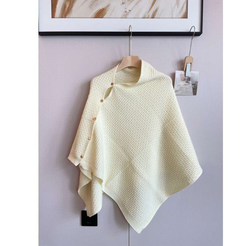 Дамски плетен шал-пелерина, топло външно облекло за зима–пролет–есен, елегантен стил