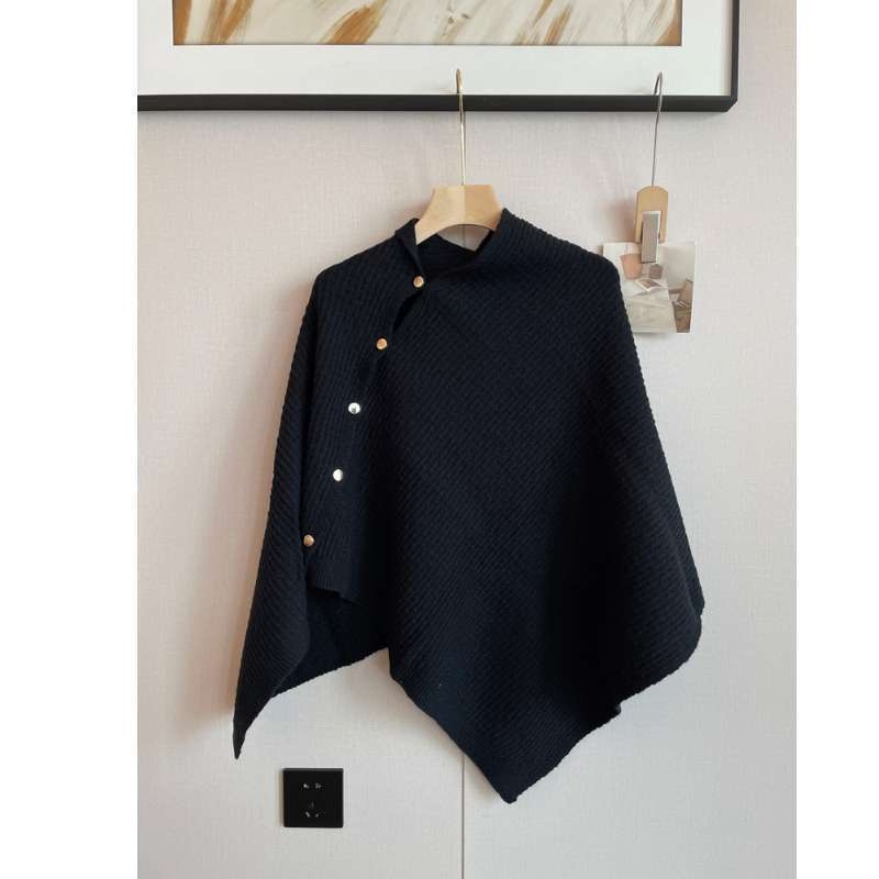 Дамски плетен шал-пелерина, топло външно облекло за зима–пролет–есен, елегантен стил