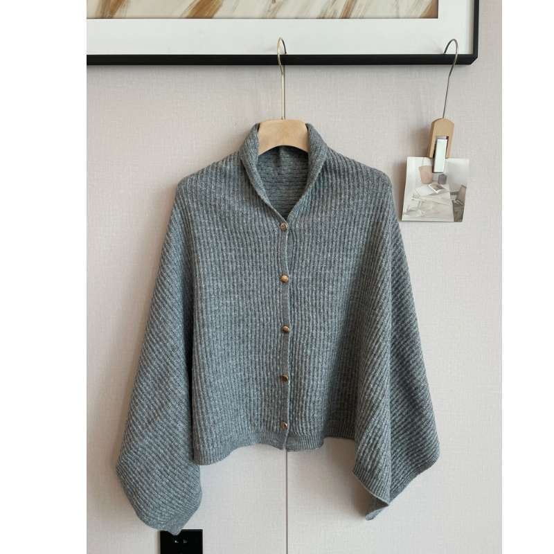 Дамски плетен шал-пелерина, топло външно облекло за зима–пролет–есен, елегантен стил