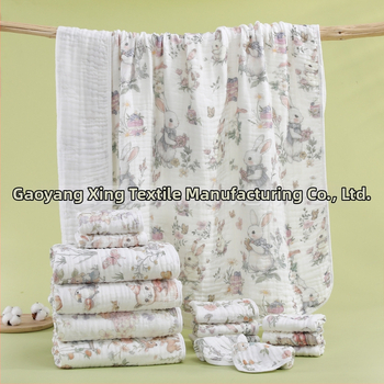 Beebi gézivannitoa rätik, 6-kihiline géz, lame kudumine, 338 g, digitaalse otse trükkimine