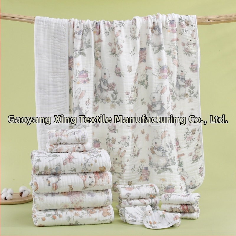 Beebi gézivannitoa rätik, 6-kihiline géz, lame kudumine, 338 g, digitaalse otse trükkimine