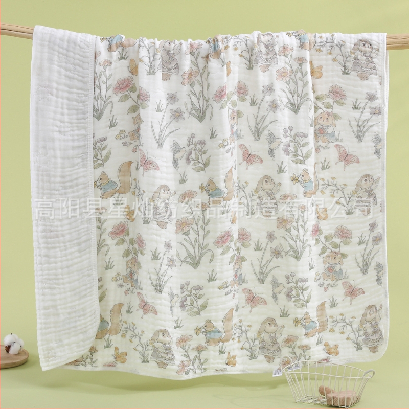 Beebi gézivannitoa rätik, 6-kihiline géz, lame kudumine, 338 g, digitaalse otse trükkimine