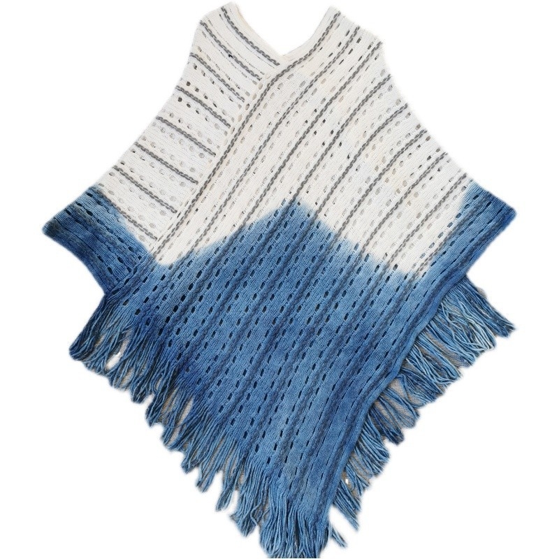 Șal din lână | Hand-made în stil Bai, tie-dye Dali, șal lung, iarnă 2023