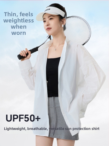 Dámska blúza s UV ochranou, ľahká letná košeľa-blejzer, voľný strih, dlhý rukáv, Nylon 95%+, UPF50+