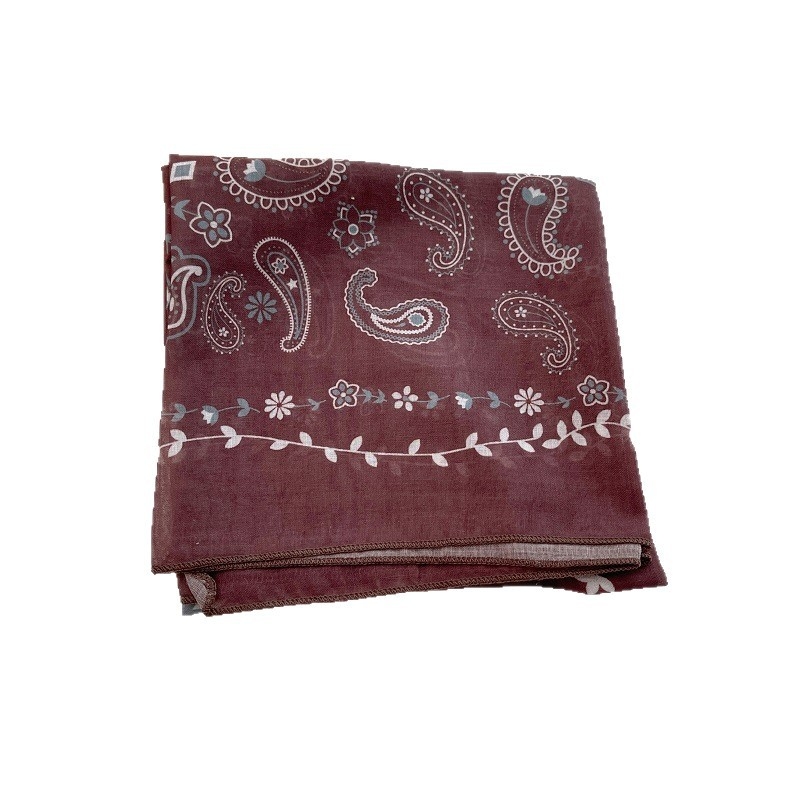 Pamut satin négyszögletes sál, warp-öltéses, retro irodalmi stílus, nyakkendő, 2025 őszén debütál