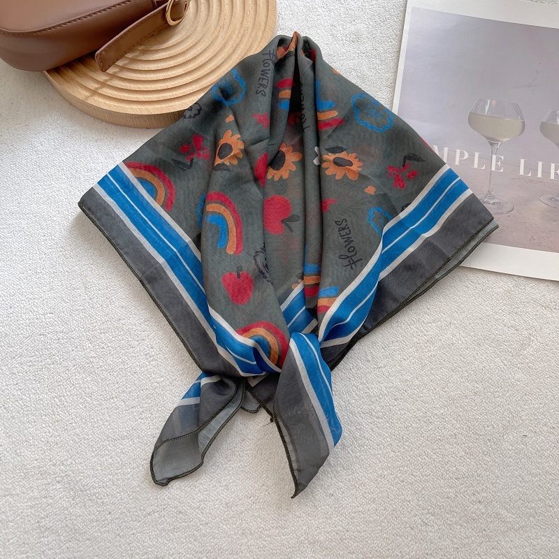 Pamut satin négyszögletes sál, warp-öltéses, retro irodalmi stílus, nyakkendő, 2025 őszén debütál