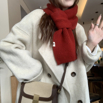 Шал с кръстосан дизайн в корейски стил, акрилно влакно, средна дължина, унисекс, зима 2023