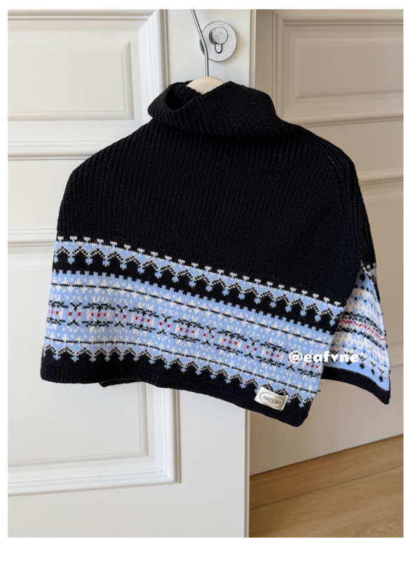 Korea stiilis Fair Isle retro kootud cape naistele, sügis-talv, stiilne ja mitmekülgne välissall