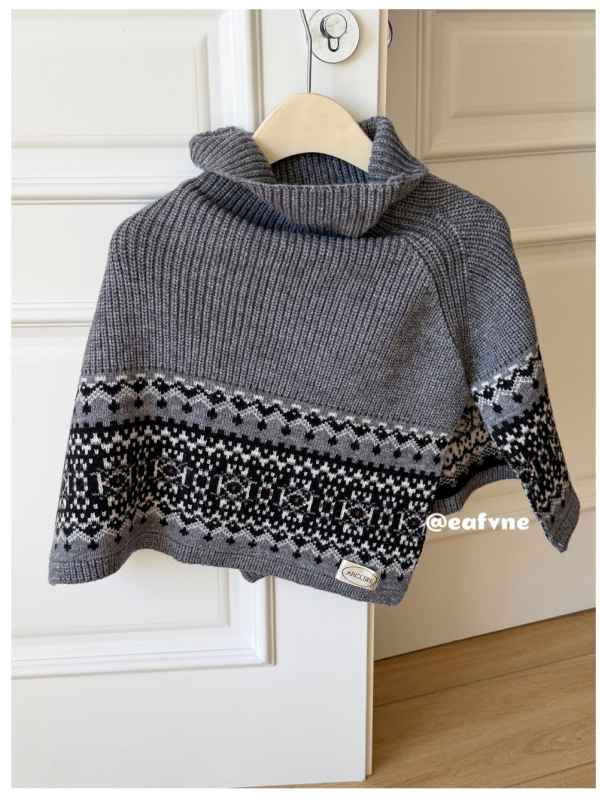 Korea stiilis Fair Isle retro kootud cape naistele, sügis-talv, stiilne ja mitmekülgne välissall