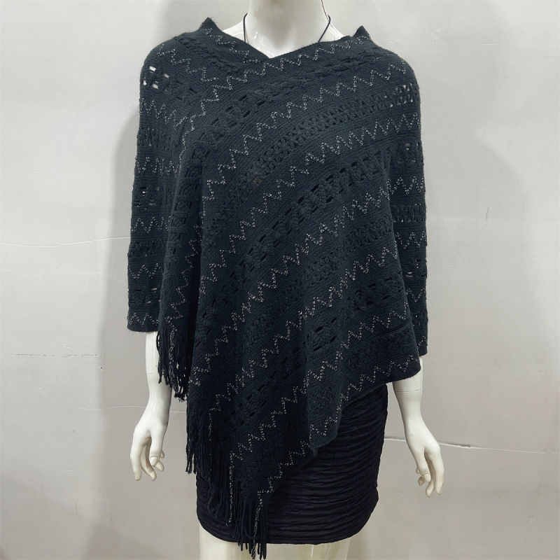 Vuneni šal s usklađenim uzorkom, warp-knit pletenje, topao za sve sezone