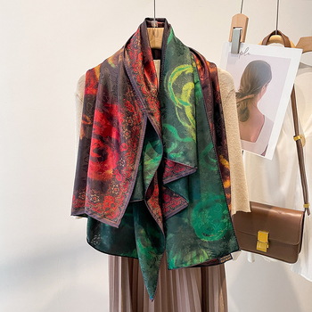 Ruutu sall retro rahvusliku stiili disainiga, lihtne kudumine, soe ja päikesekaitse, polüestrikanga, jacquard ja digitaalse trükiga